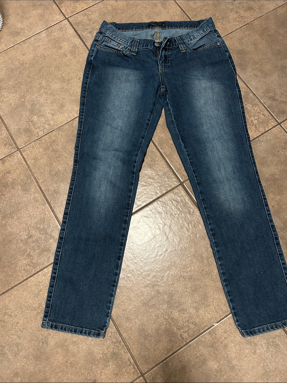 Prana Mid-Rise Straight Leg Jeans - Dark Blue Wash